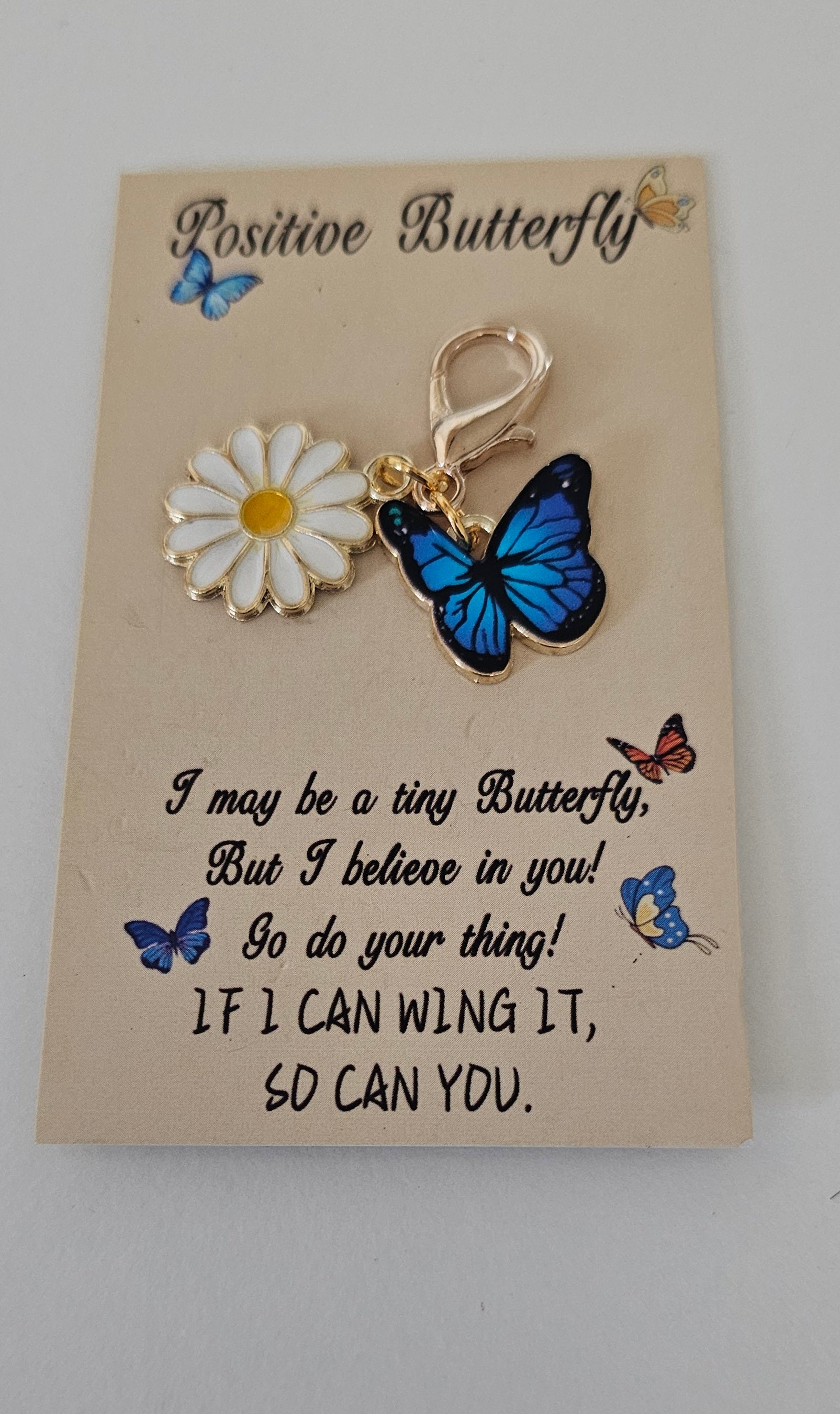 Butterfly 🦋 and daisy charm with card