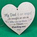 Dad Wooden heart memorial plaque
