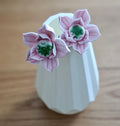 Set of Two Pink Ceramic Flowers