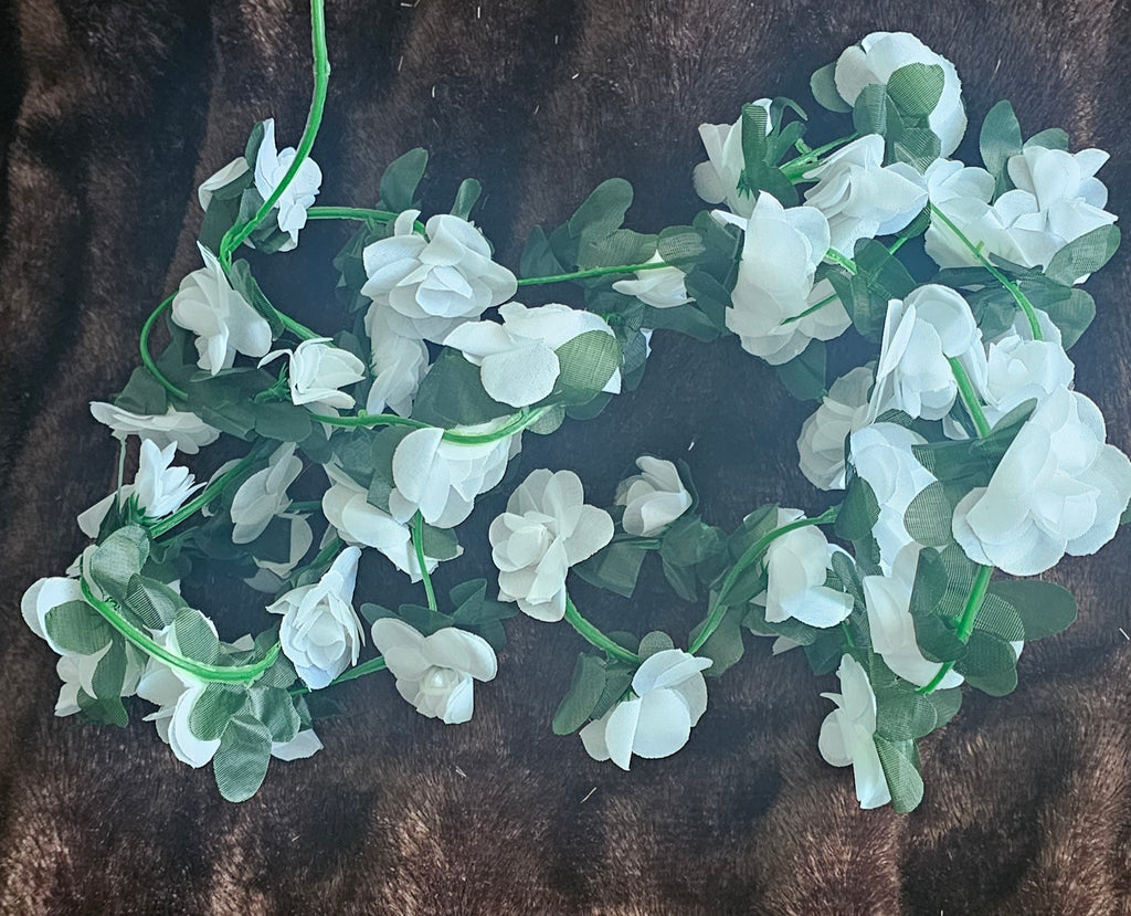 White floral garlands
