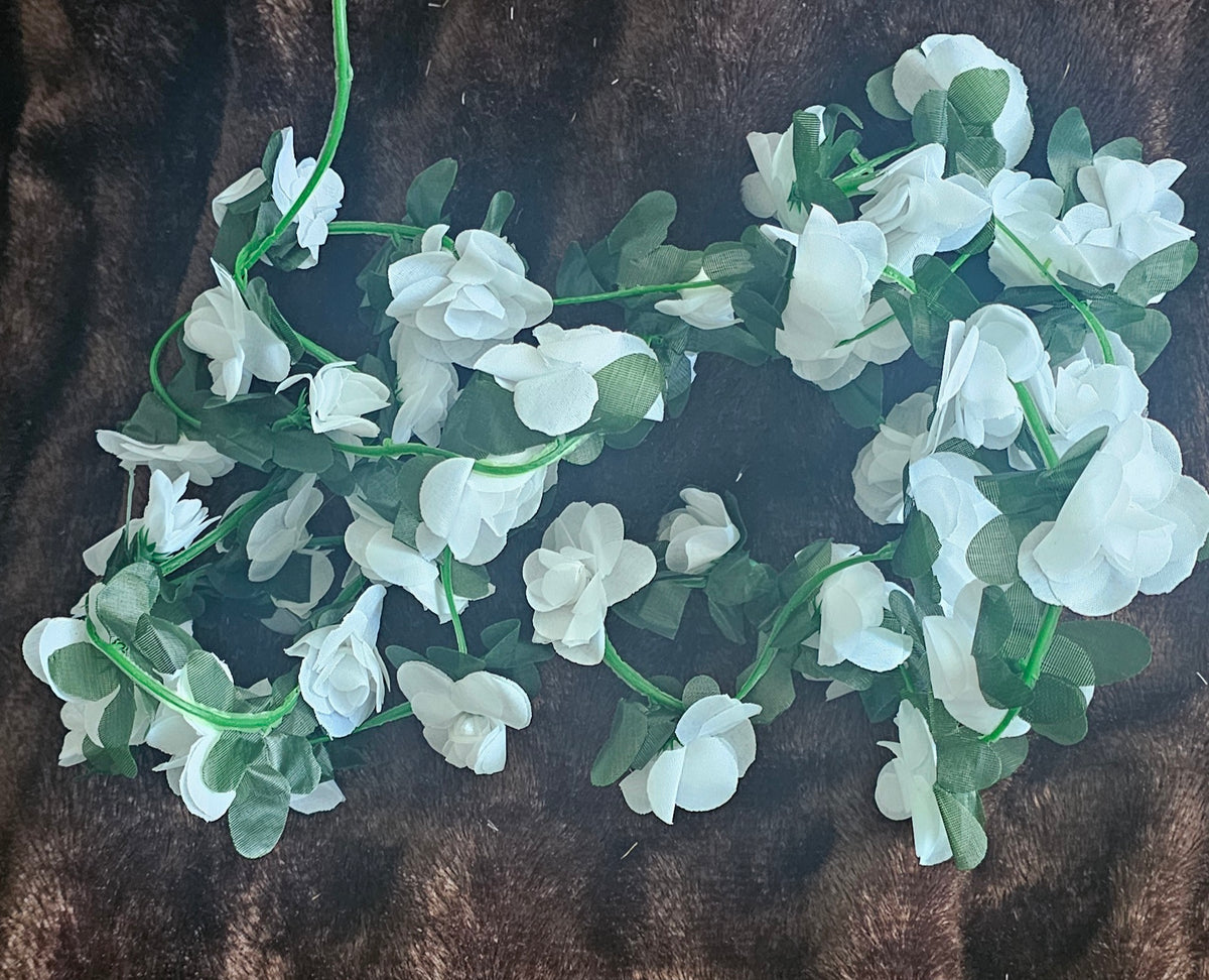 White floral garlands