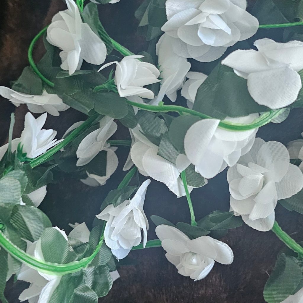 White floral garlands