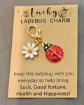 Ladybug 🐞 charm with daisy and inspirational card.